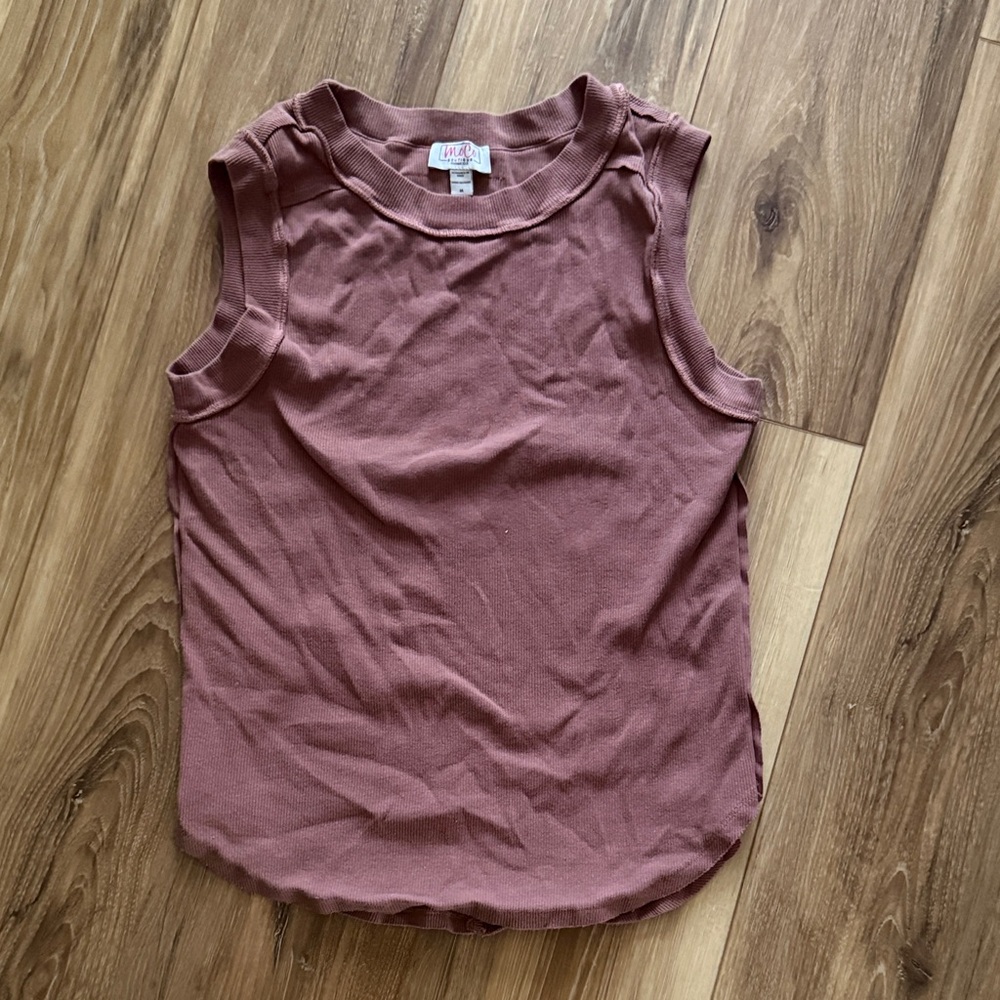 Sleeveless Ribbed Tank Top - Mauve by Moco Boutique